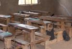 Kenyan classroom.  U.S. teachers, on seeing this, never again complain about a small supply budget for their classrooms. 